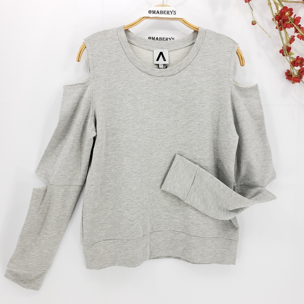 New COA Gray Distressed Cutout Sweatshirt size M